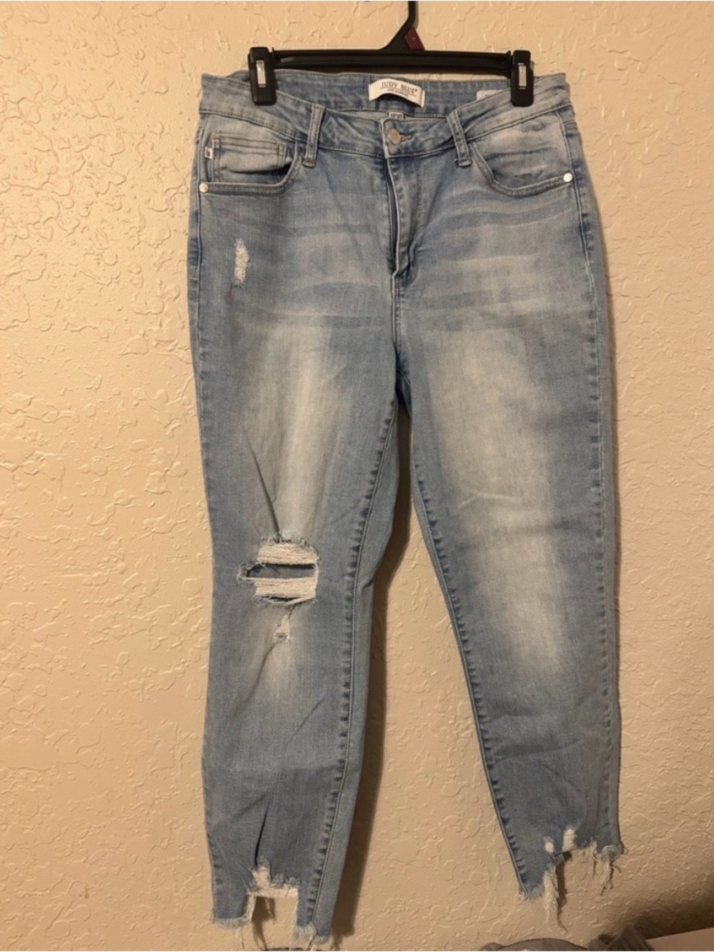 Judy Blue Washed Light Blue Distressed Boyfriend Jeans
